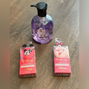 NEW Boba Hand Wash and 2 Disney The Crème Shop Macaron Lip Balms